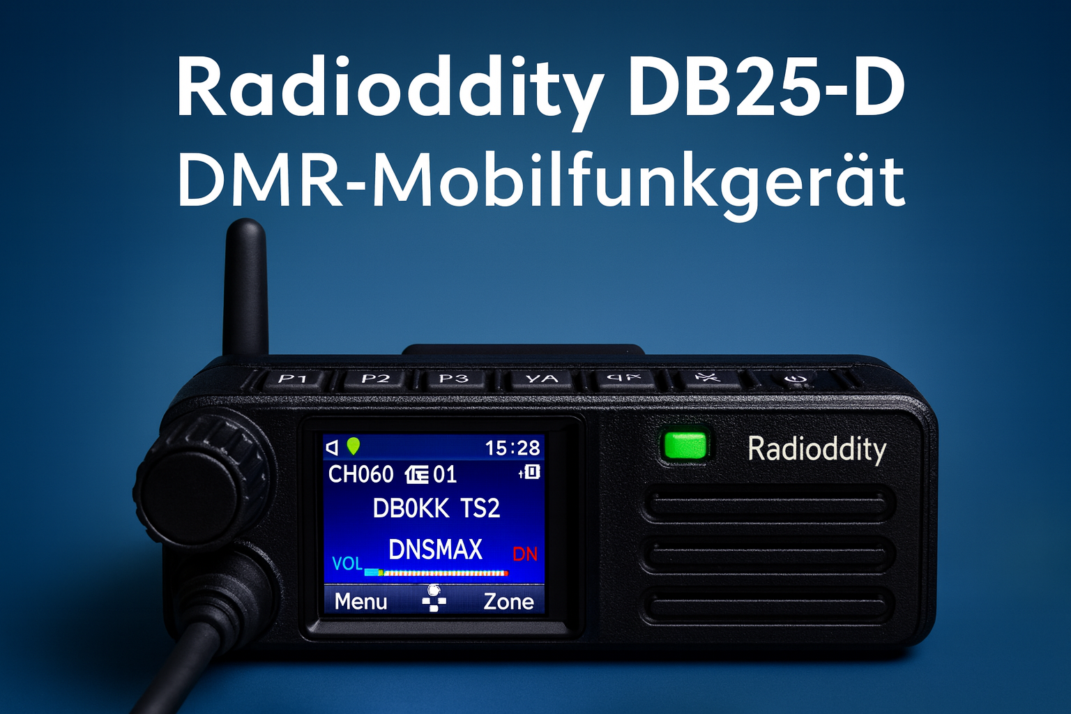 Radioddity DB25-D DMR Mobil – für’s Auto und den Schreibtisch